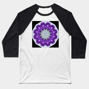 Purple & White Lace Mandala Baseball T-Shirt